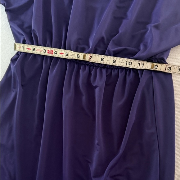 Suzi Shier Silky Cold Shoulder Purple Women's Mini Dress. Size M - Picture 6 of 8